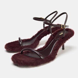 ZARA FAUX FUR SOLE HEELED SANDALS